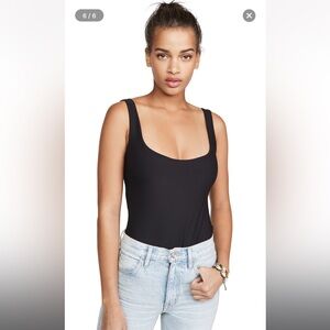 ALIX NYC Mott Tank Thong Bodysuit Size Small in Black